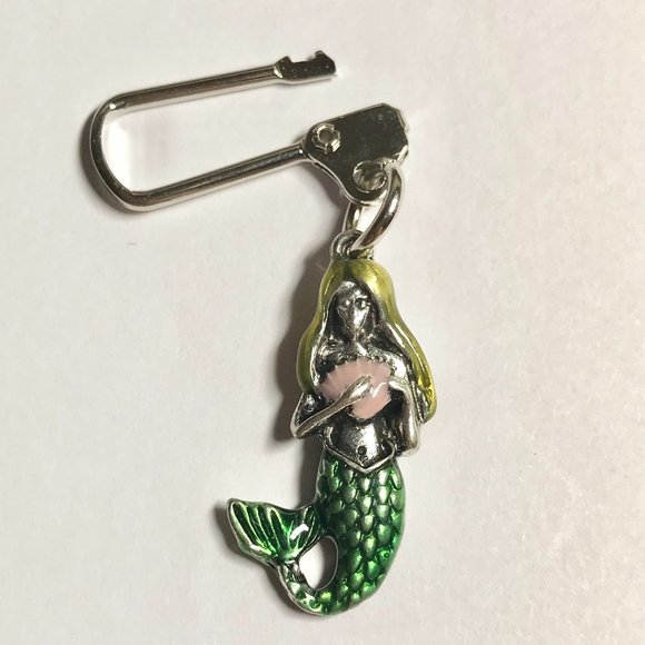 Mermaid Zipper Pull Purse Charm Keychain Backpack Colorful Metal Island Beach - Picture 5 of 7